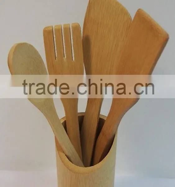 Factory Wholesale Nature Bamboo Kitchen Tool Set photo-2
