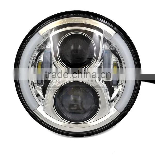 BJ-HL-017 High Quality 12V Aluminum 7" Round Projector HID Headlight Motorcycle LED Headlamp For Harley Davidson photo-2