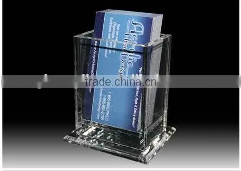 Desktop Acrylic Business Card Holder Plexiglass Paper Notes Organizer photo-6