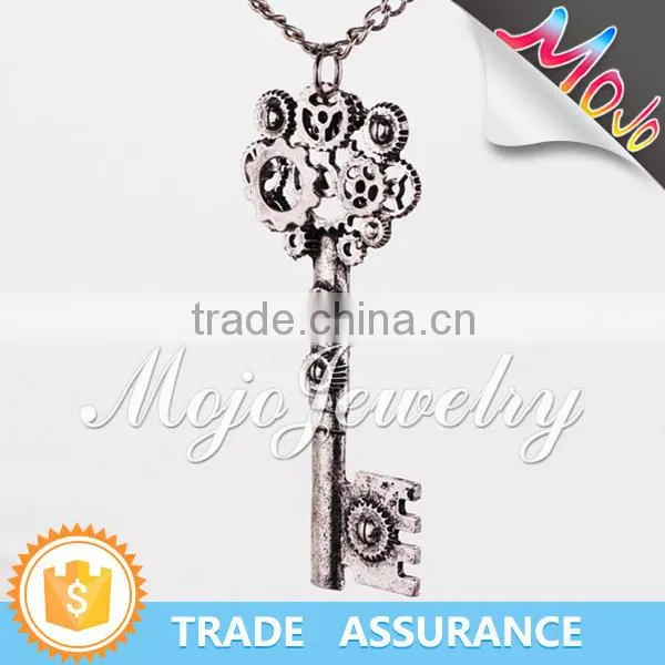 Fashion Handmade Antique Silver Key Pendant Necklace photo-4