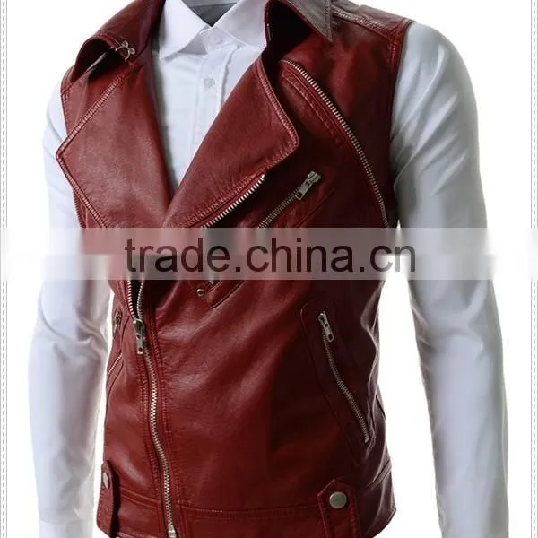 Custom Hight Quality European Mens Fashion Leather Waterproof Jacket Motorcycle Jacket photo-2