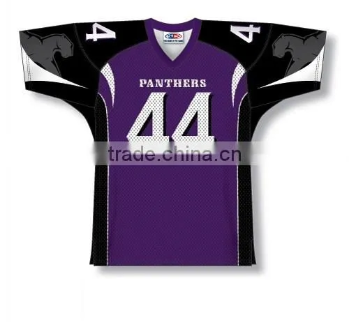 Polyester Spandex Custom Sublimated Panthers American Football Jersey/Shirt