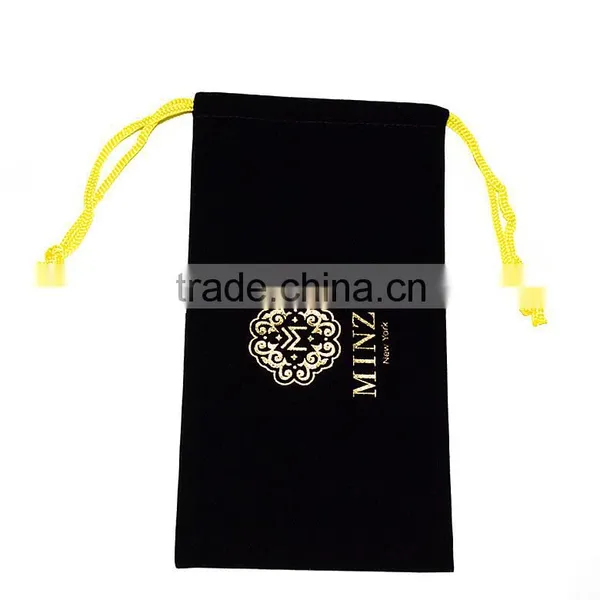 Small Microfiber Fabric Drawstring Bag Pressed With Gold Logo/gift Bags Free Samples Quality Choice photo-4