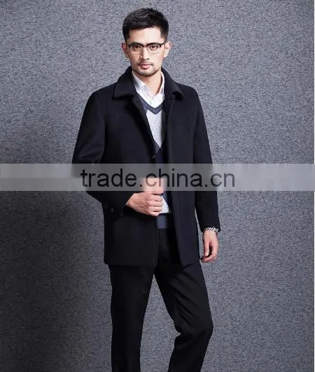 Manufacturers Selling Lapel Pure Color of New Fund of 2015 Autumn Winters is Han Edition Tide Male Cashmere Trench Coat on Sale photo-5