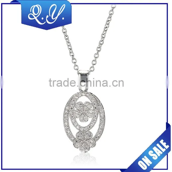 Fashion Long Chain Necklace Jewelry 3 Color Design Charming Zircon Pendant Necklace Made in China photo-2