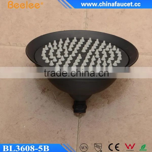 Bathroom Black Round Sucker Shape Waterfall Wall Mounted Overhead Shower photo-2