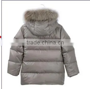 2014 New Style Kids' Long Down Jacket With Fur Hood Blue Color Kids Warm Jacket Long Down Coat photo-6