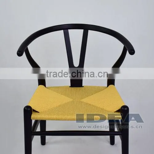 Replica Hans Wegner Y Chair - Beech Solid Wood in Black Color photo-4