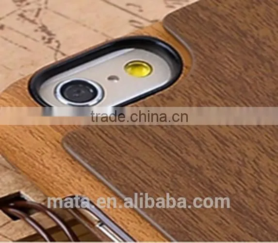 Wood Texture Design PU Leather Case With Card Slot For Iphone 6 photo-2