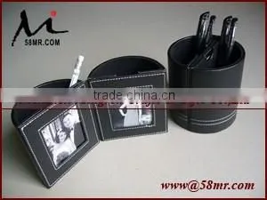 Wedding Leather Pen Holder With Photo Frame photo-2