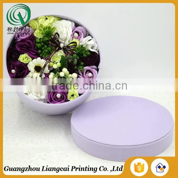 Sweet Custom CMYK Printing Recycled Eco-friendly Round Cardboard Hat Boxes for Flower
