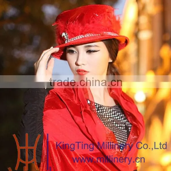 2015 Red Lady Fashion Cloche Hat photo-4