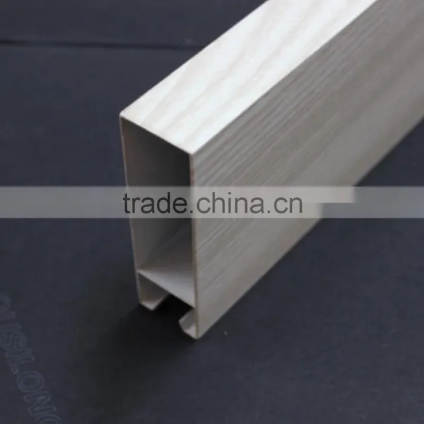 Simple Wood Grain Metal Suspend Slat Ceiling Aluminum Square Tube Screen Ceiling Tiles photo-6