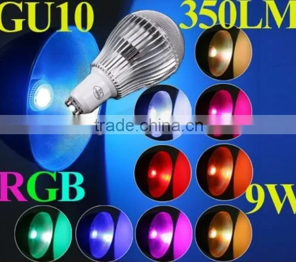 350LM RGB Led Lighting Colorful 9W B22 /E27/GU10 LED Bulb Lamp With Remote Control photo-3