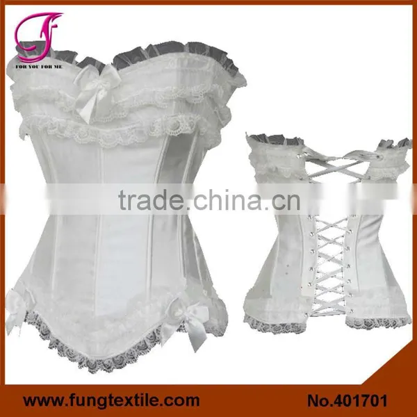 401705 Sexy Girls Lace Ribbon Satin Purple Corset photo-2