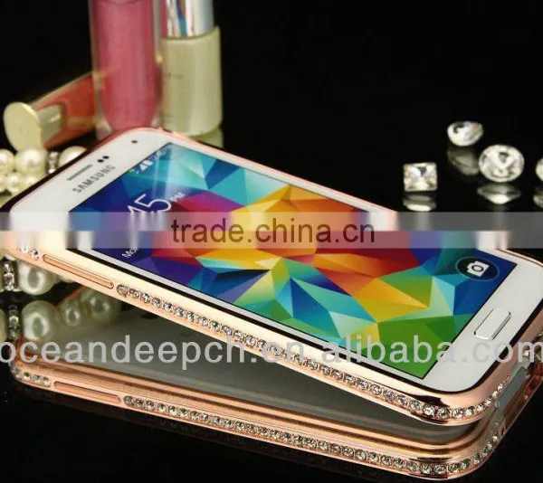 Rhinestone Case for Samsung Galaxy s5 Case I9600 Aluminum Bumper 2014 New Product