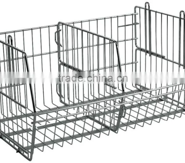 Popular Assemble Adjustable Stackable Storage Metal Wire Basket photo-2