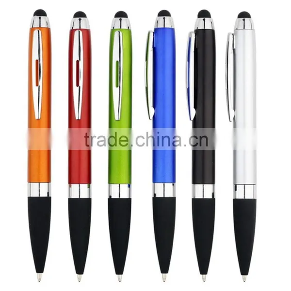 2015 Most Popular 2 in 1 Ball Pen With Screen Touch Head Stylus Pen, Office Plastic Touch Pen