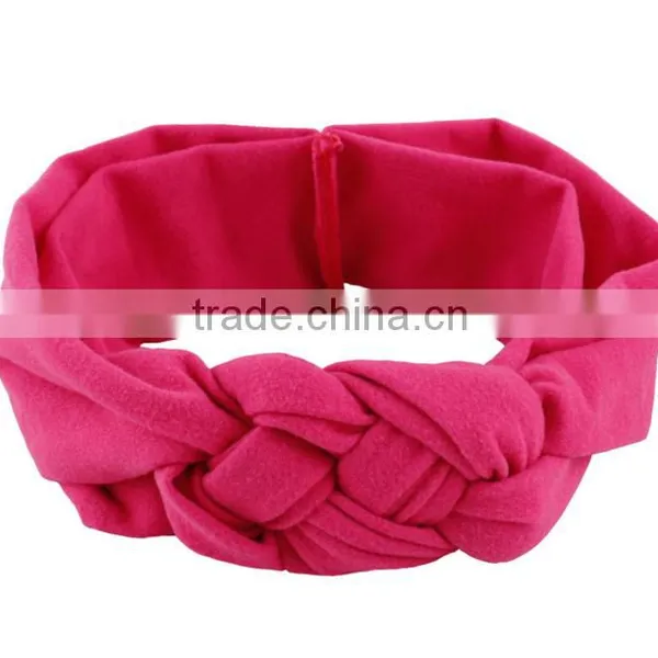 20cm 2016 New Children and Female Baby Hair Braided Cross Hair Band Cotton Elastic Headband Hand Knot of Peace photo-2