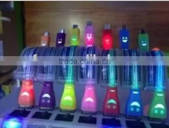 Smile Face Led Light Retractable Usb Data Line , Led Light Usb Charging Data Line, Usb Data Charger Cable photo-6