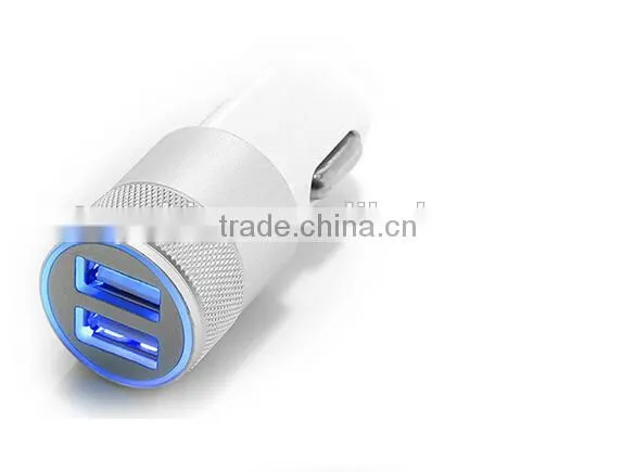 New Products for 2015 Double Dual Usb Car Charger for IPhone 6, for IPhone 6 Bullet Shape Metal Usb Car Charger photo-3