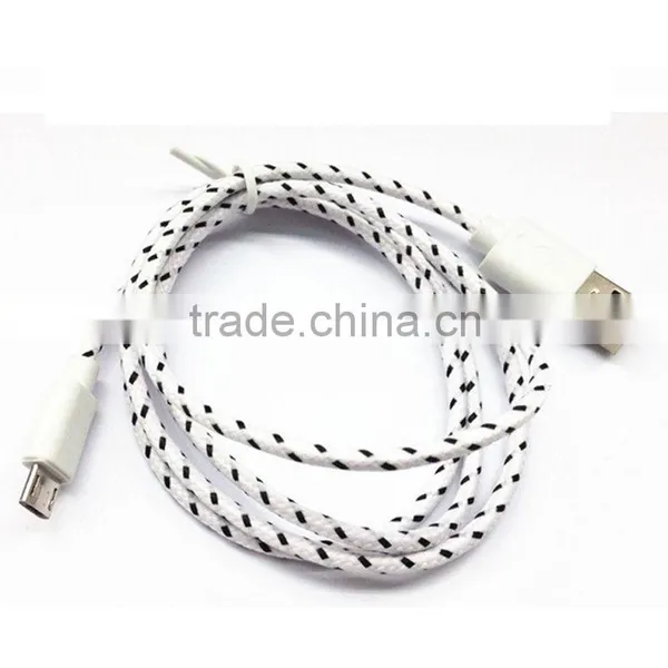 Fabric Braided Micro USB Cable Data Sync and Charger Cable for SAMSUNG HTC Android Phones photo-2