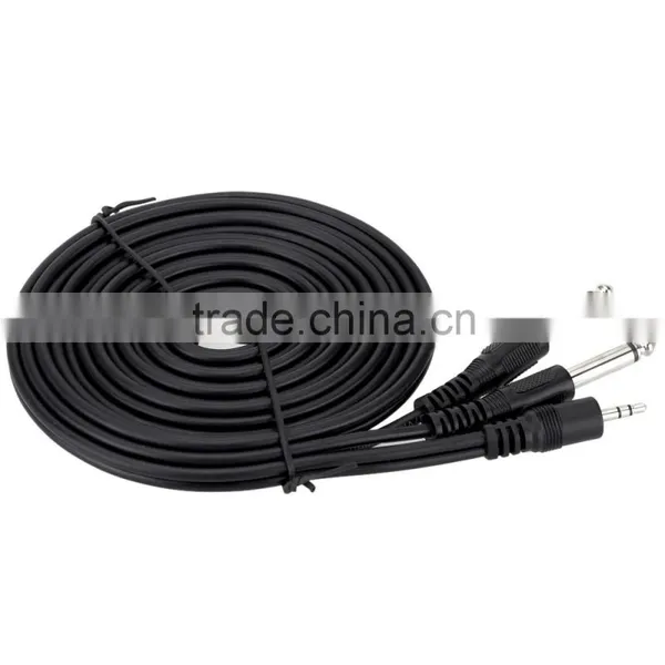 5ft / 1.5m 3.5mm Stereo Male to Dual 6.35mm Mono Male Cable Wire for Computer Mixer Mixing Console photo-5