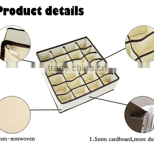 Collapsible Storage Boxes Foldable Bra Underwear Closet Organizer Drawer Dividers 4 Set photo-6