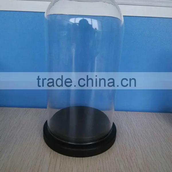 Clear Glass Bell Jar Dome With Wooden Base, Clear Bell Jars Glass Domes Wholesale photo-2