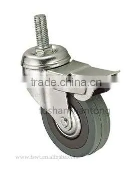 Light Duty Grey Rubber Wheel Fixed Casters photo-3
