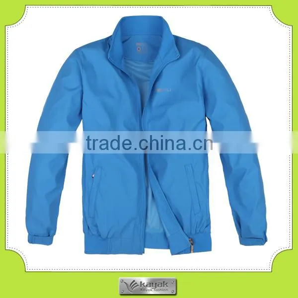 Cusmtom Royal Blue Men Fleece Lining Polyester Windproof Jacket photo-2