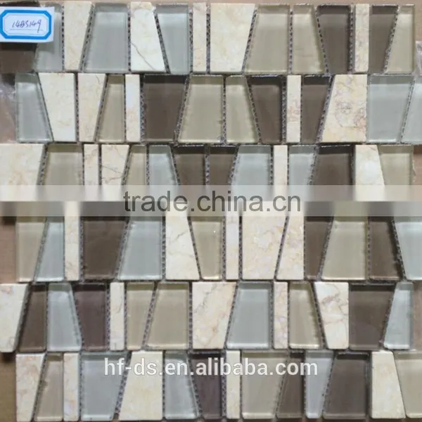 Crystal Glass Mix Stone Mosaic Tile 14BS149