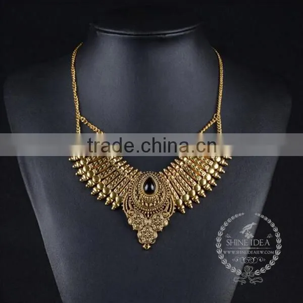 High Quality Vintage Rhinestone Chunky Statement Necklace Tin Alloy Fashion Women Pendant Necklace 6390129