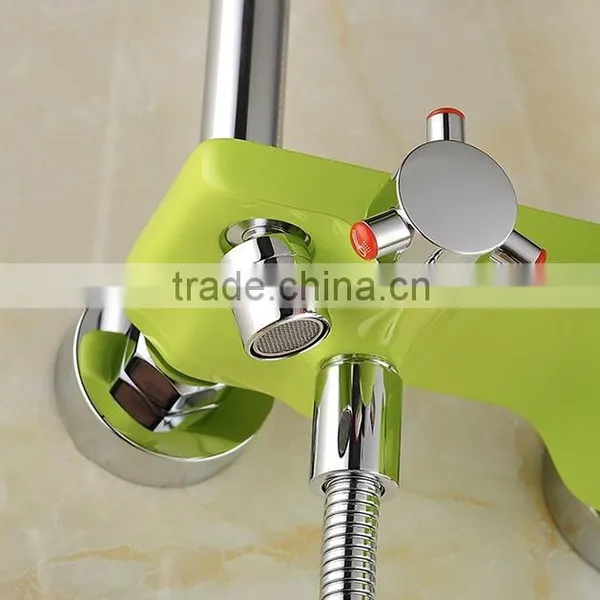 Colourful Baking Varnish Bath& Shower Rotate Faucet Set With ABS Plastic Rain Shower Head &hand Shower photo-6