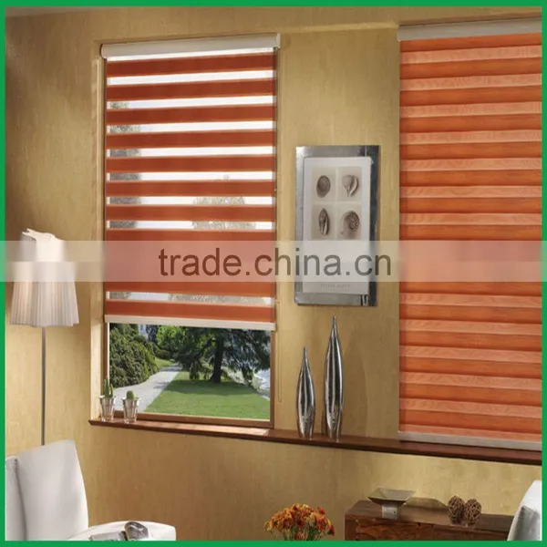 Motorized Folded Zebra Home Interior Window Blinds Day Night Roller Blinds photo-4