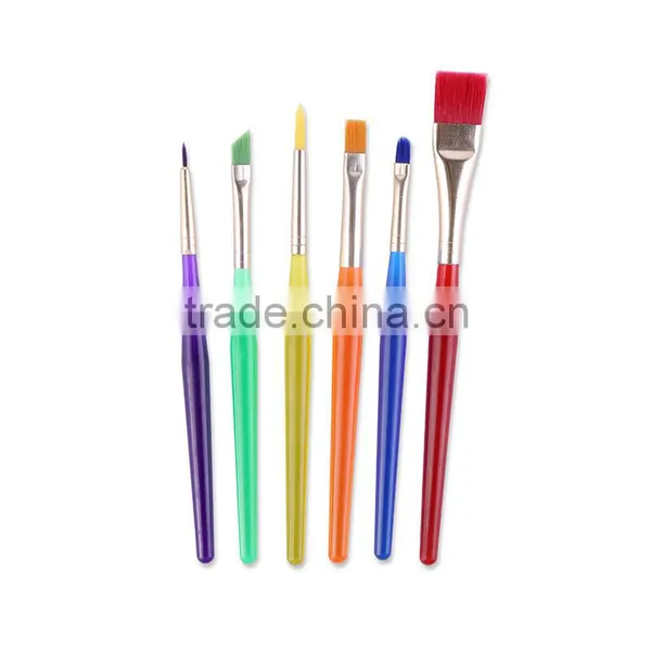 BM-B-6 6 Pieces Nylon Hair Kids Paint Brush Set Wholesale photo-2