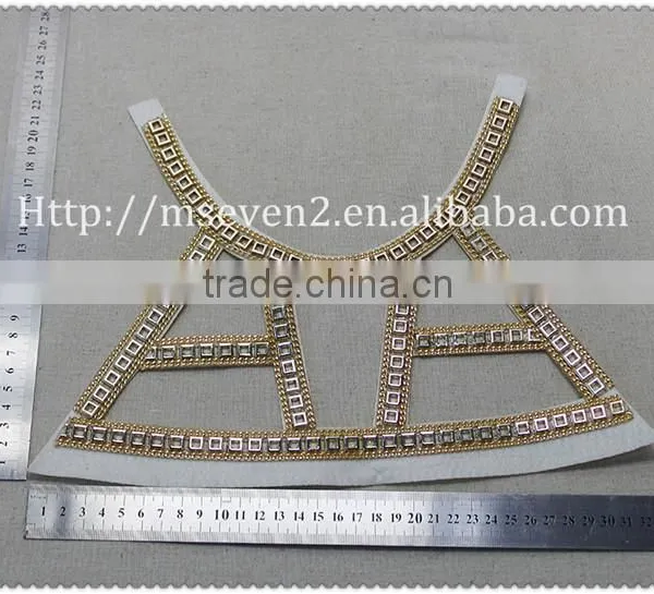 Elegant Gold Chain Felt Fabric Collar, New Design Collar Necklace for Women Garment photo-2