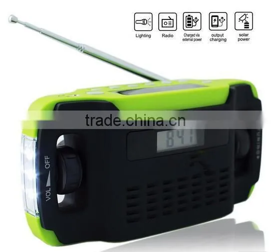 Hight Quality Low Price Crank Hand Solar Powered Radio AM/FM photo-2