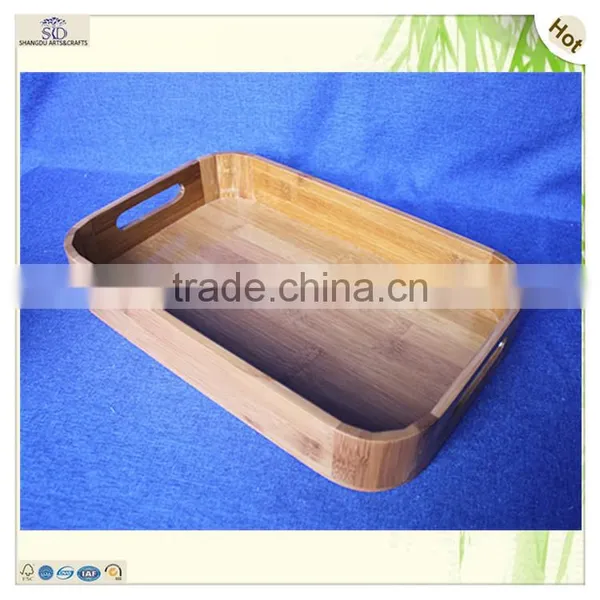 Great Quality Japanese Serving Laser Cut Wood Bamboo Tray photo-2