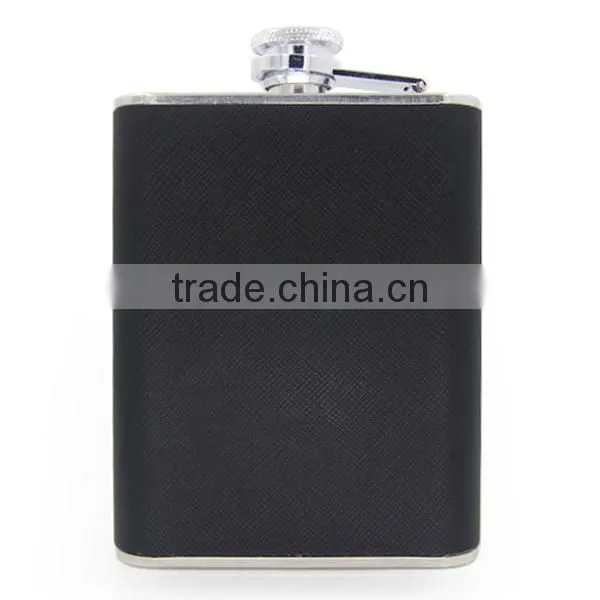 6 OZ Stainless Steel Wine Bottles Stick Black Twill Leather Cigarette Case photo-4