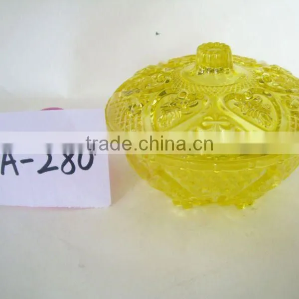 Colored Small Glass Bowl With Lid photo-2