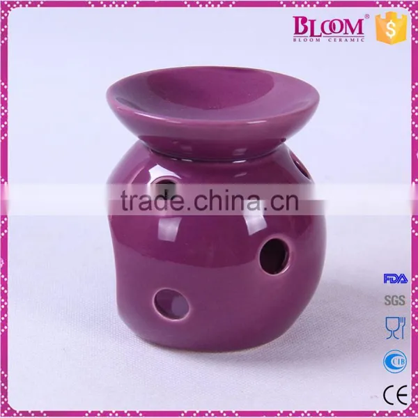 Simple Desgin Purple Ceramic Round Wax Burner photo-3