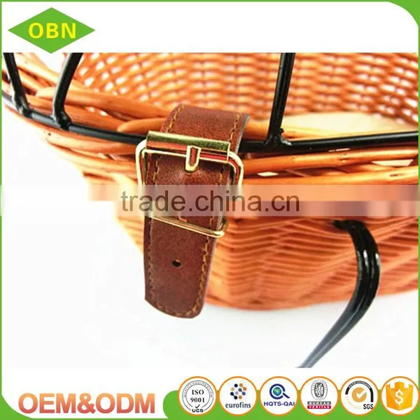 Traditional Handmade Cheap Large Bike Basket Dog Carriers Wicker Bike Basket With Cover photo-5