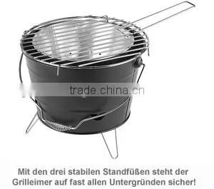 Portable Bucket Charcoal Bbq Grill Metal photo-2