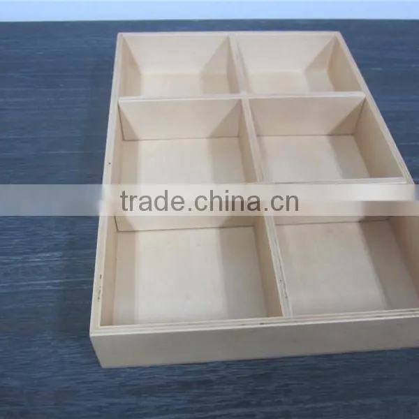 Divided Solid Wood Tea Box Handmade Wooden Box photo-3