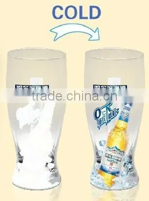 Food Grade Clear Glass Cup Beer With Cold Color Changing Design photo-4