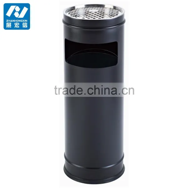 Lobby Standing Stainless Steel Litter Bin With Ashtray photo-2