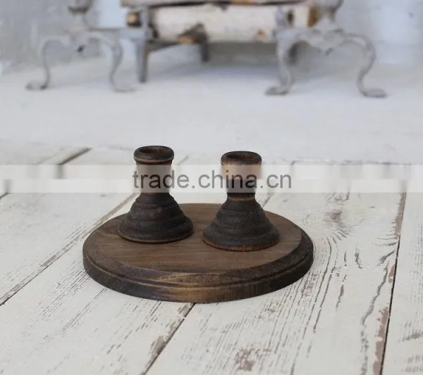 Wedding Decor Rustic White Candle Holder photo-5