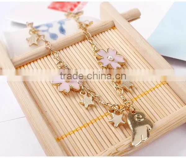 Cat Bowknot Star Moon Gold Charms Bracelet Gold Chain Bracelet photo-5