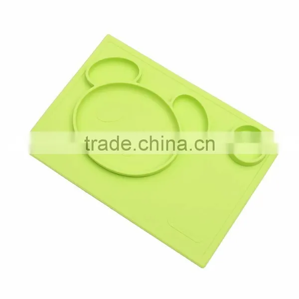 Kids Silicone Square Shaped Snack Trays Hot Selling Silicone Baby Plates photo-4